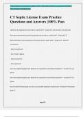 CT Septic License Exam Practice Questions and Answers &vert;100&percnt; Pass