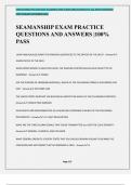 SEAMANSHIP EXAM PRACTICE QUESTIONS AND ANSWERS &vert;100&percnt; PASS