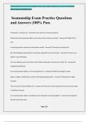 Seamanship Exam Practice Questions and Answers &vert;100&percnt; Pass