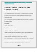 Seamanship Exam Study Guide with Complete Solutions