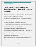 SIFT &lpar;Army Aviation Information&rpar; Practice Test Study Guide with Complete Solutions