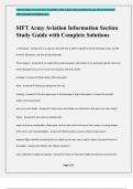SIFT Army Aviation Information Section Study Guide with Complete Solutions