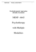 psychotherapy with multiple modalities midterm exam week 6, 2022-2023