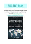 International Human Resource Management Policies and Practices for Multinational Enterprises 5th Edition Tarique Test Bank