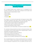 NBCOT Prep B Questions and Answers Already Passed