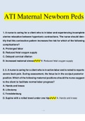 ATI Maternal Newborn And Pediatrics Questions and Answers Latest &vert; 100&percnt; Correct Answers