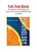 The Science of Psychology An Appreciative View 3rd Edition King Test Bank