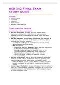NSD 342 FINAL EXAM STUDY GUIDE
