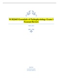 NUR2603 Essentials of Pathophysiology Exam 1 Focused Review