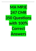 MA MPJE - 247 CMR; 350 Questions with 100% Correct Answers