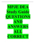 MPJE DEA Study Guide QUESTIONS AND ANSWERS ALL CORRECT.