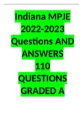 Indiana MPJE 2022-2023; Questions AND ANSWERS (110 QUESTIONS) GRADED A.