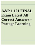 A&P 1 101 FINAL Exam Latest All Correct Answers - Portage Learning