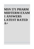 MSN 571 PHARM MIDTERM EXAM 1 ANSWERS LATEST RATED A&plus;
