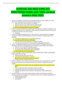 NURSING 480-MED SURG ATI PROCTORED EXAM-with 100&percnt; verified answers-2022-2023