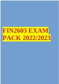 FIN2603 EXAM PACK 2022/2023