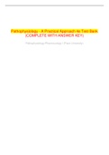 Exam (elaborations) Pathophysiology  A Practical Approach 4e TEST BANK  Pathophysiology, ISBN: 9781284042252