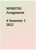 MNB3701 Assignment 4 Semester 1 2022