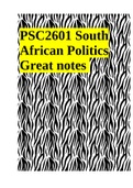 PSC2601 South African Politics Great notes 