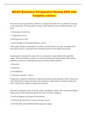 NCLEX Questions&semi; Perioperative Nursing 2022 with Complete solution
