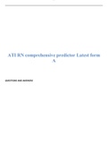 ATI RN comprehensive predictor Latest form A    QUESTIONS AND ANSWERS