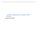 ATI RN Comprehensive Predictor 2019 Form B  QUESTIONS AND ANSWERS