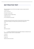 BAT Practice Test 2022&sol;2023  with all correct answers