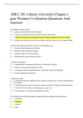  HIEU 201 Liberty University Chapter 1 quiz Western Civilization Questions And Answers