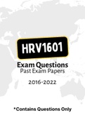 HRV1601 - Past Exam Papers (2016-2022) 