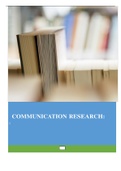 COMMUNICATION RESEARCH METHODOLOGY 