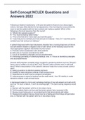 Self-Concept NCLEX Questions and Answers 2022