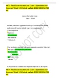 N675 Final Exam Acute Care Exam 1 Questions and Answers Week 1-14 latest update 2022&sol;2023 RATED A&plus;