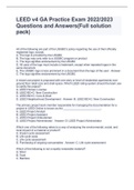 LEED v4 GA Practice Exam 2022&sol;2023 Questions and Answers&lpar;Full solution pack&rpar;