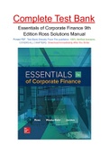 Essentials of Corporate Finance 9th Edition Ross Solutions Manual