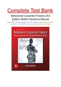 Behavioral Corporate Finance 2nd Edition Shefrin Solutions Manual
