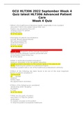 HLT 306 Advanced Patient Care Week 4 Quiz &sol; HLT306 Advanced Patient Care Week 4 Quiz