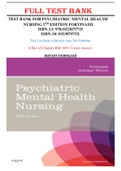 Test Bank for Psychiatric Mental Health Nursing 5th Edition Fortinash