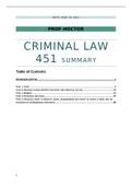 Prof Hoctor's Section B of Advanced Criminal Law 451