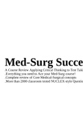 Med-Surg Success Handbook with more than 2000 NUCLEX style Questions and Answers.Med-Surg Success Handbook with more than 2000 NUCLEX style Questions and Answers.