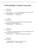 CJUS 610 Quiz 1-(Set-3) Leadership, Ethics and Policing, Liberty University