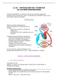 Physiologie : système respiratoire & système sanguin et cardiovasculaire