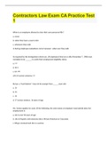Contractors Law Exam CA Practice Test 1 EXAM 2022&sol;2023