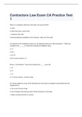 Contractors Law Exam CA Practice Test 1 2022&sol;2023 WITH 100&percnt; CORRECT ANSWERS