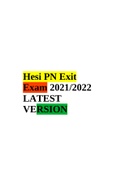 Hesi PN Exit Exam 2021/2022 LATEST VERSION.