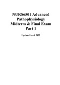 NURS6501 Advanced Pathophysiology Midterm & Final Exam Part 1 Updated April 2022&period;