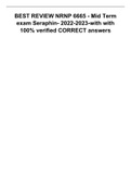BEST REVIEW NRNP 6665 - Mid Term exam Seraphin- 2022-2023-with with 100&percnt; verified CORRECT answerss