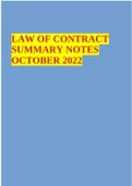 LAW OF CONTRACT SUMMARY NOTES OCTOBER 2022