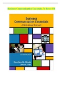 Business Communication Essentials, 7e Bovee TestBank Completed with correct Answers