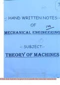 Class notes theory of machine 