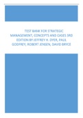 Test Bank For Strategic Management, Concepts and Cases 3rd Edition By Jeffrey H. Dyer, Paul Godfrey, Robert Jensen, David Bryce